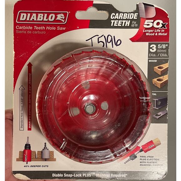 Diablo DHS3625CT DB 3-5/8 TCT Holesaw New Damage To Packing - Picture 1 of 3